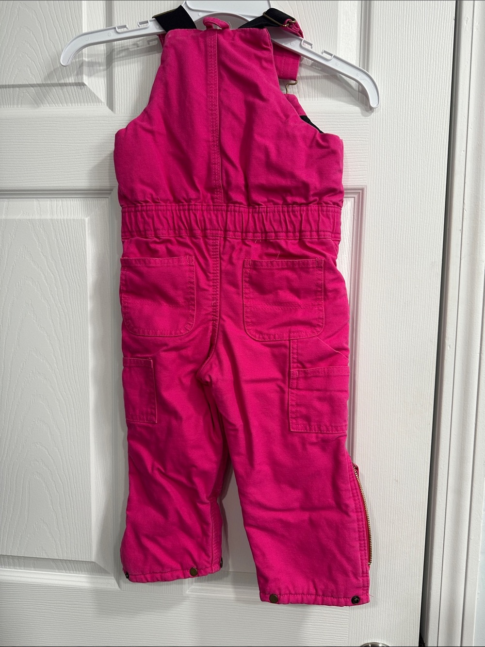 Kids Hot Pink Insulated Bib Overalls - Picture 4 of 7